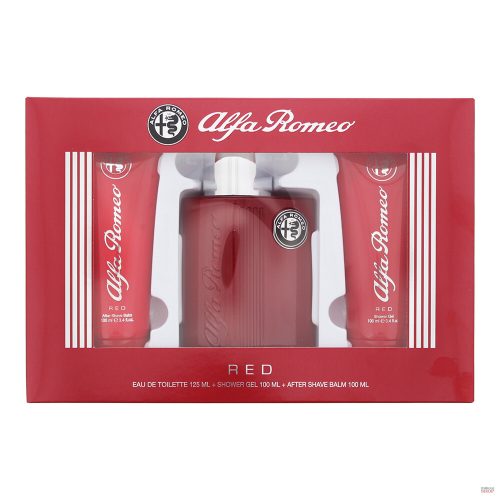 Alfa Romeo Red 3 darabos ajándékszett: Eau De Toilette 125ml - Tusfürdő 100ml - Borotválkozás utáni balzsam 100ml