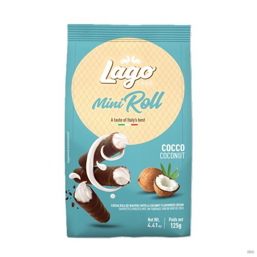 Mini Roll kókuszkrémmel töltött ostya roletti Lago 125 g