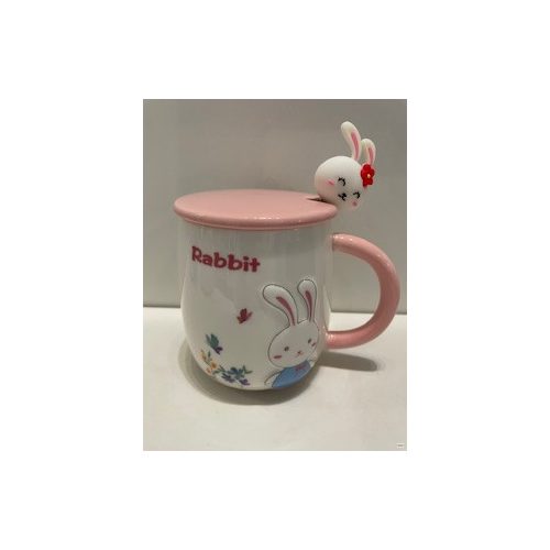 Bögre + kerámia tető + nyuszis kanál