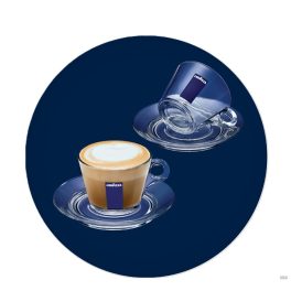 Lavazza cappuccino üveg csésze+alj Port Blue