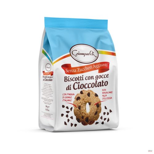 Biscotti con gocce di Cioccolato 300g cukormentes keksz Giampaoli